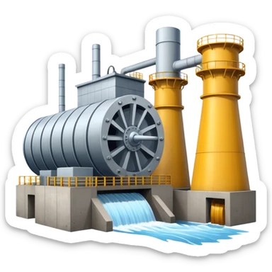 hydroelectric power station sticker