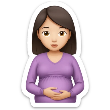 Newly pregnant Asian girl  sticker