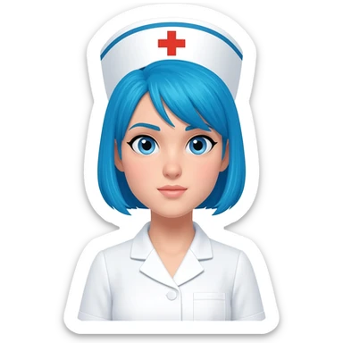 Rubia azul ojos azules enfermera sticker