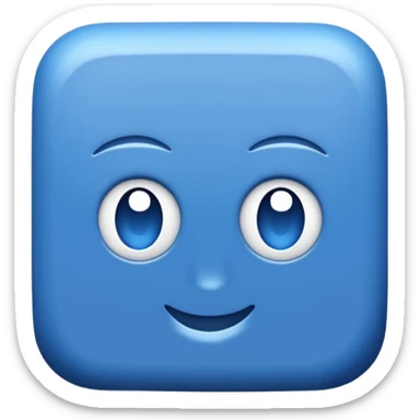 Blauw vierkant met wit vinkje in sticker