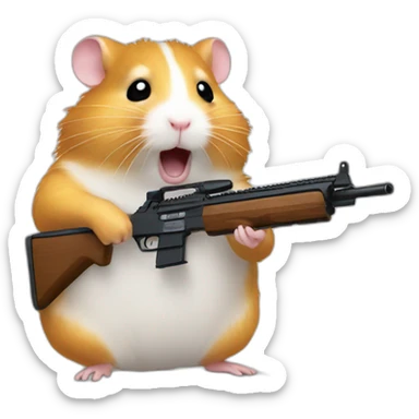 hamster ith a rifle sticker