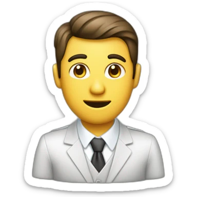 Hombre vesitdo con una laptop haciendo negocios, vestido con traje y corbata sticker