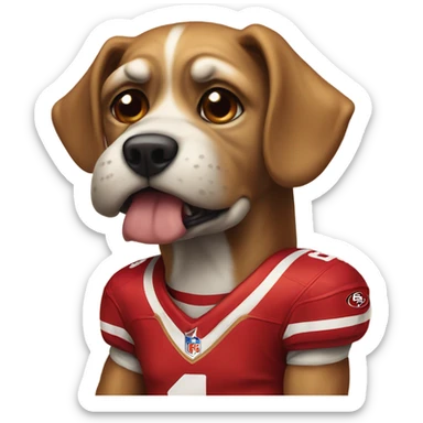 mean Dog in 49er jersey  sticker