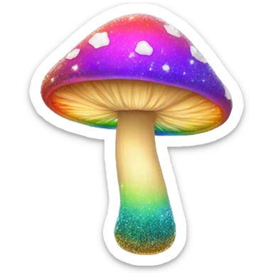 Rainbow mushroom with glitter  sticker