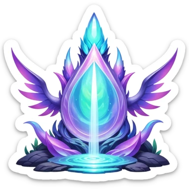 Epic divine complex iridescent aesthetic-Fakémon-creature-scenery sticker