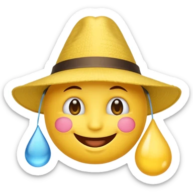 Emoji souriant Avec goutte de sueur anniversaire sticker