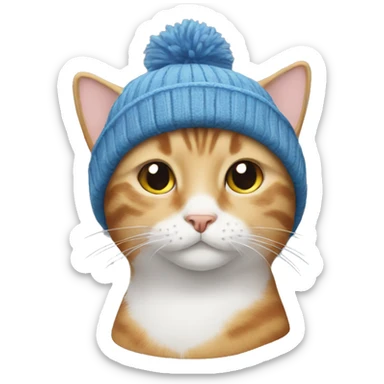 Cat wearing a beanie sticker
