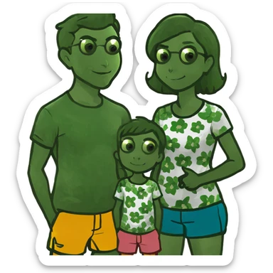 Mom and her three boys sticker