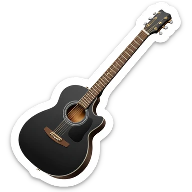 Black guitar with white inside sticker