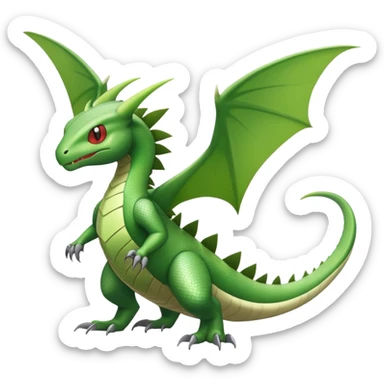 Flygon-Larvitar-Fraxure-hybrid-creature, (full body) sticker