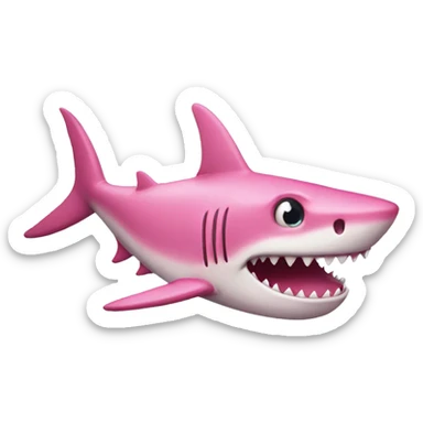 pink shark sticker