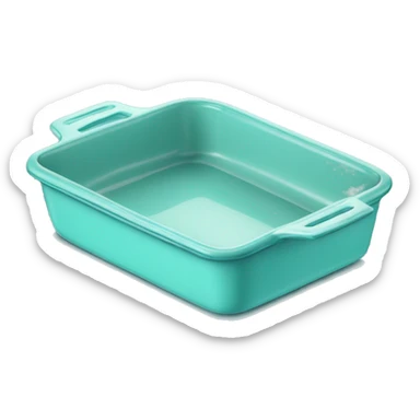 Realistic isolated flat tiffany blue baking pan . sticker