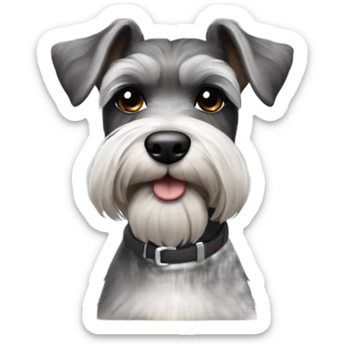 Liver parti mini schnauzer with another gray and black mini schnauzer  sticker