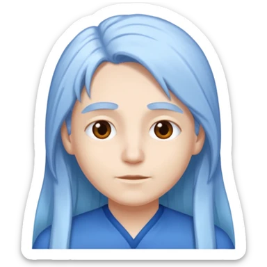 He was born with fair skin and slightly long white and blue hair. sticker