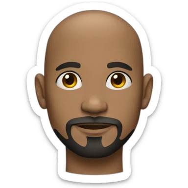 black bald man with tattoos and goatee and no glasses sticker