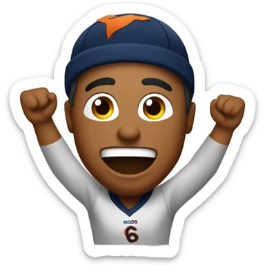 Broncos fan cheering  sticker