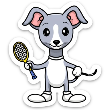 Italian greyhound tennis  sticker