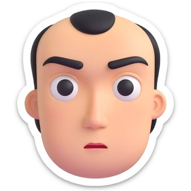 frowning face with lowered eyebrows sticker