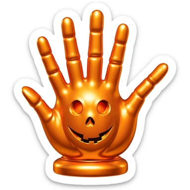 Jeff Koons style halloween hand sculpture  sticker