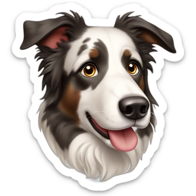 merle tan border collie sticker