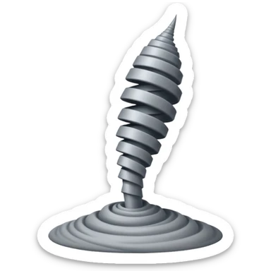 A slender grey tornado spiraling upward from the ground sticker