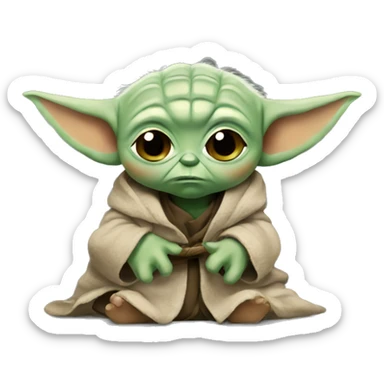 annoyed baby yoda sticker