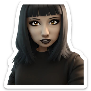 girl with black hair sticker