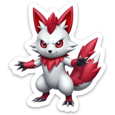 Epic Shiny Cool Cute Kawaii Zangoose-Zoroark-Pokemon Full Body sticker