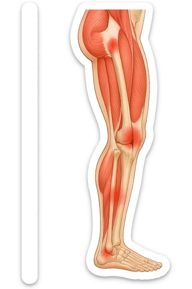 PRENDI SPUNTO DALLA FOTO E FAMMI A LIVELLO ANATOMICO LA GAMBA IN SOVRACCARICO sticker