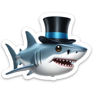 Shark with a top hat sticker