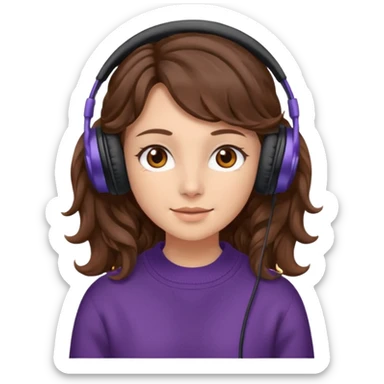 Я хочу дівчину з світлою шкірою корисним волоссям коричне вими очима і з навушниками і в теплому одязі і кучеряве не дуже  sticker