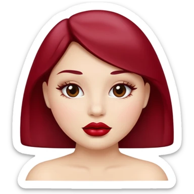 burgundy red lips sticker