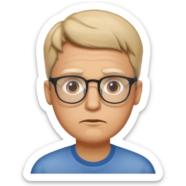 A man with glasses saying “ Are you mentally okay “! sticker