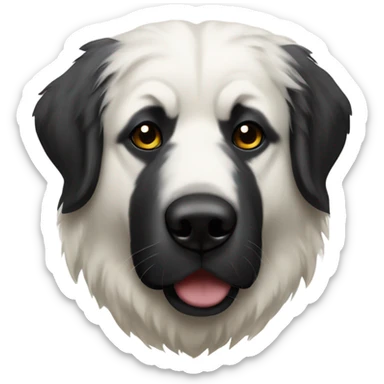 Great Pyrenees with black mask sticker