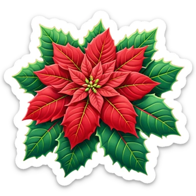 christmas   Poinsettia icon sticker