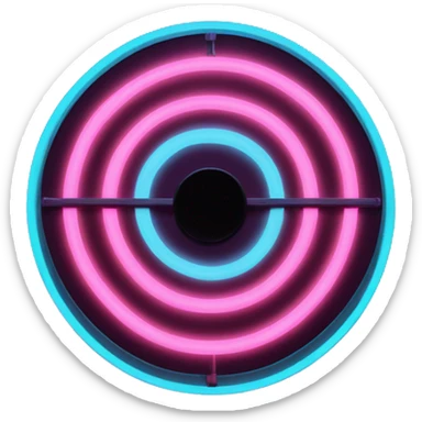 bullseye target glowing neon sticker