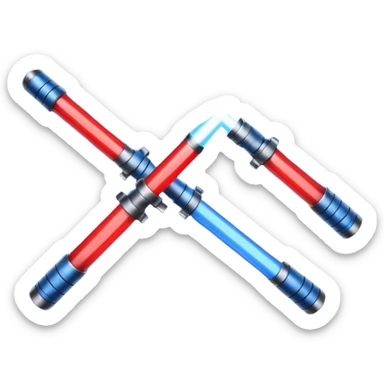 Blue and red light savers crossing sticker