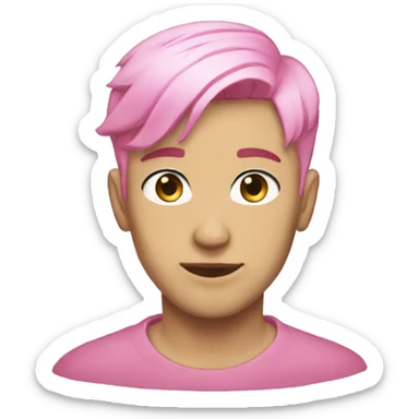 Gorpcore pink short hair male sticker