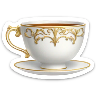 Fancy tea cup sticker