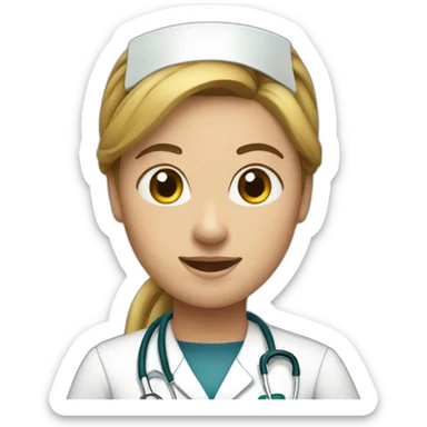 woman nurse ponytail sticker