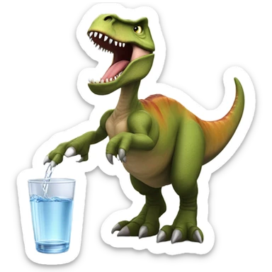 Tyrannosaurus Rex drinking sticker