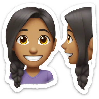 avatar de chica morocha sonrriendo  sticker