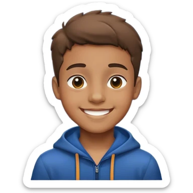 smiling boy in outdoor night sticker