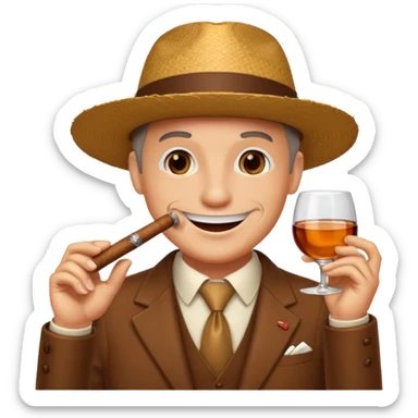 Mich mit einer Zigarre und einem Glas rum  sticker