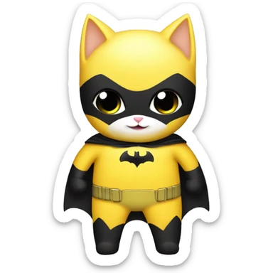 Banana cat dress as batman sticker