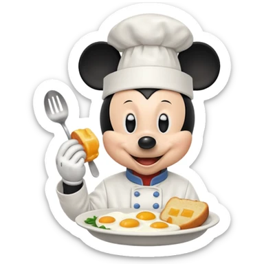 Breakfast with mickey mouse sticker