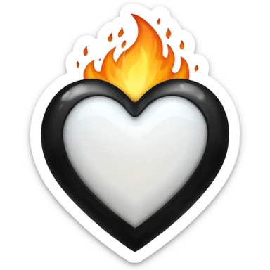 ❤️‍🔥 .. make the red heart white and flame to black. The structure should be as it is sticker