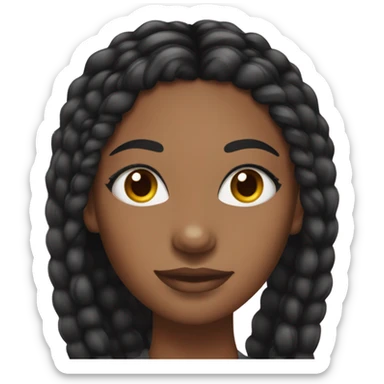 black woman with black braids and lashes sticker