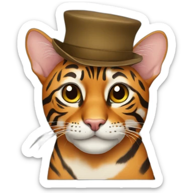 bengal in hat sticker