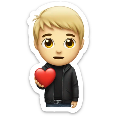 Emo guy with a heart sticker
